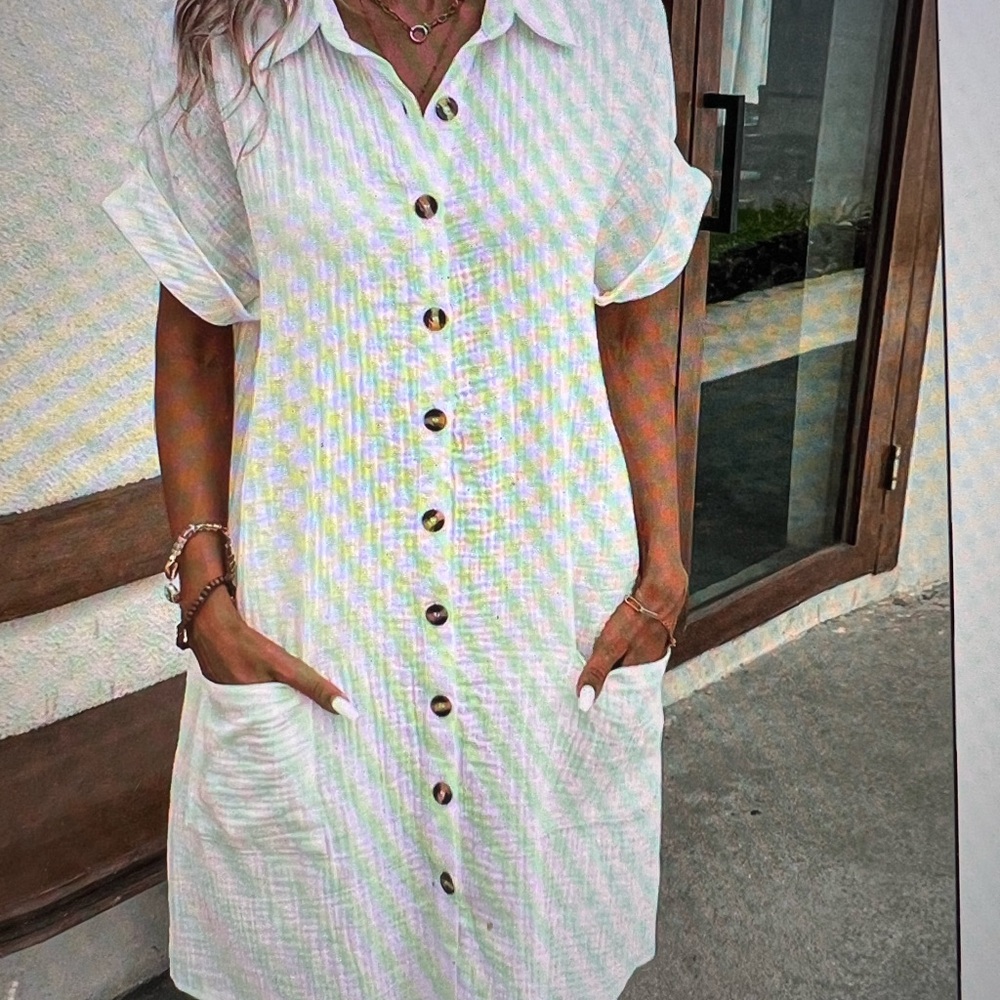 White Button-Down Shirt Dress